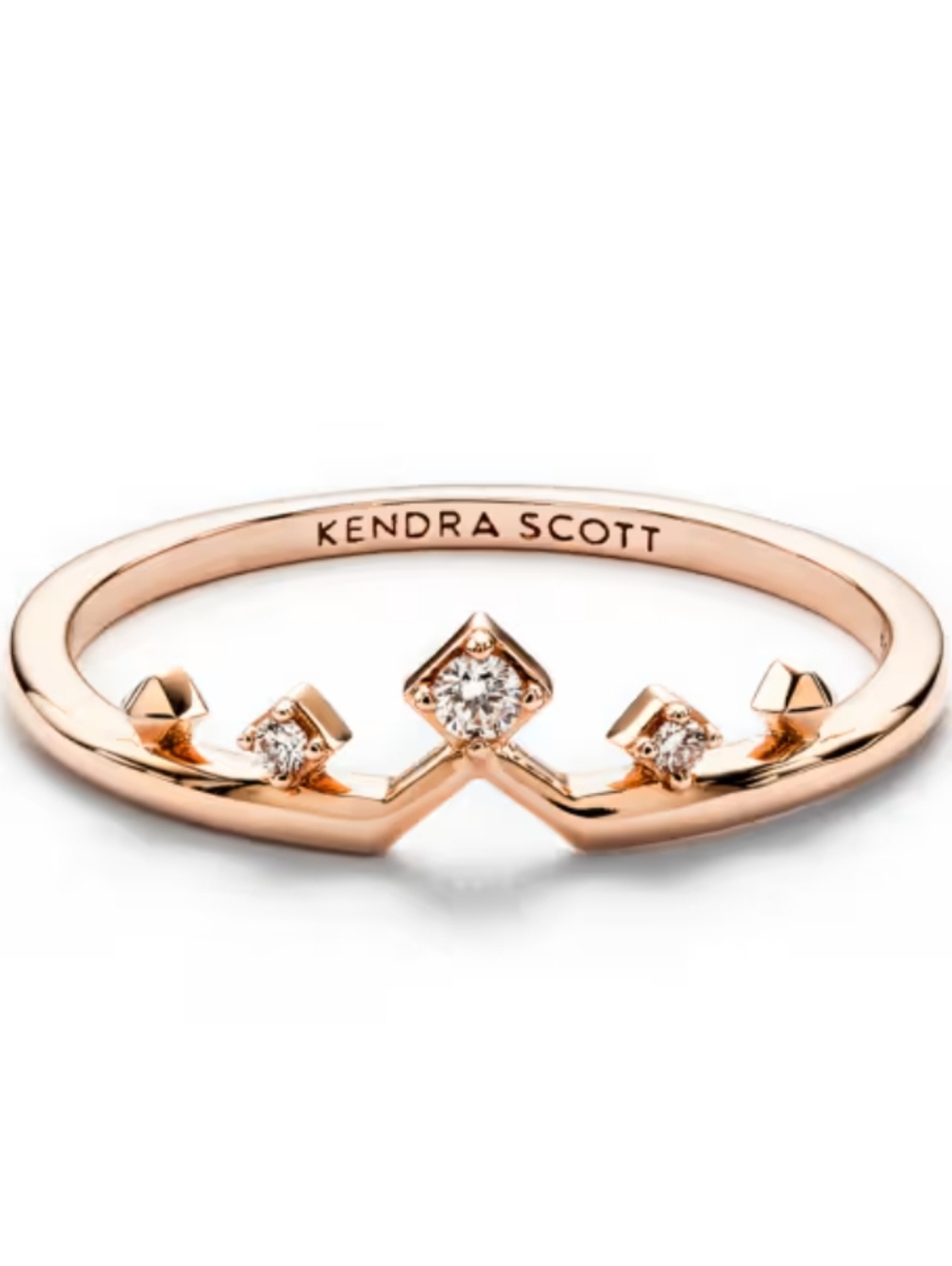 Kendra Scott Michelle 14k Rose Gold Crown Rings Size 8 Fine Jewelry Statement